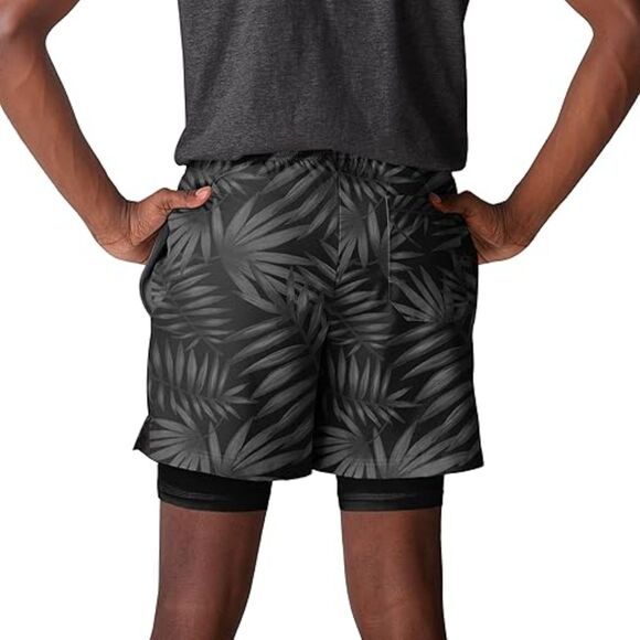 FOCO Men's NFL Team Logo 2 in 1 Workout Shorts with Lining, 2XL, 1314B002 133 - Picture 2 of 2